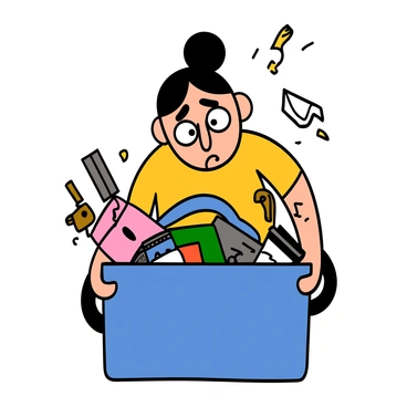 A person rummaging through their bag with a panicked expression after losing their keys.