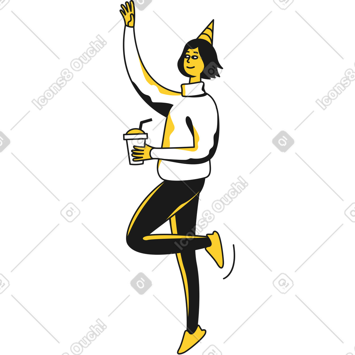 Mädchen-Illustration im Taxi-Stil als Download in PNG, SVG