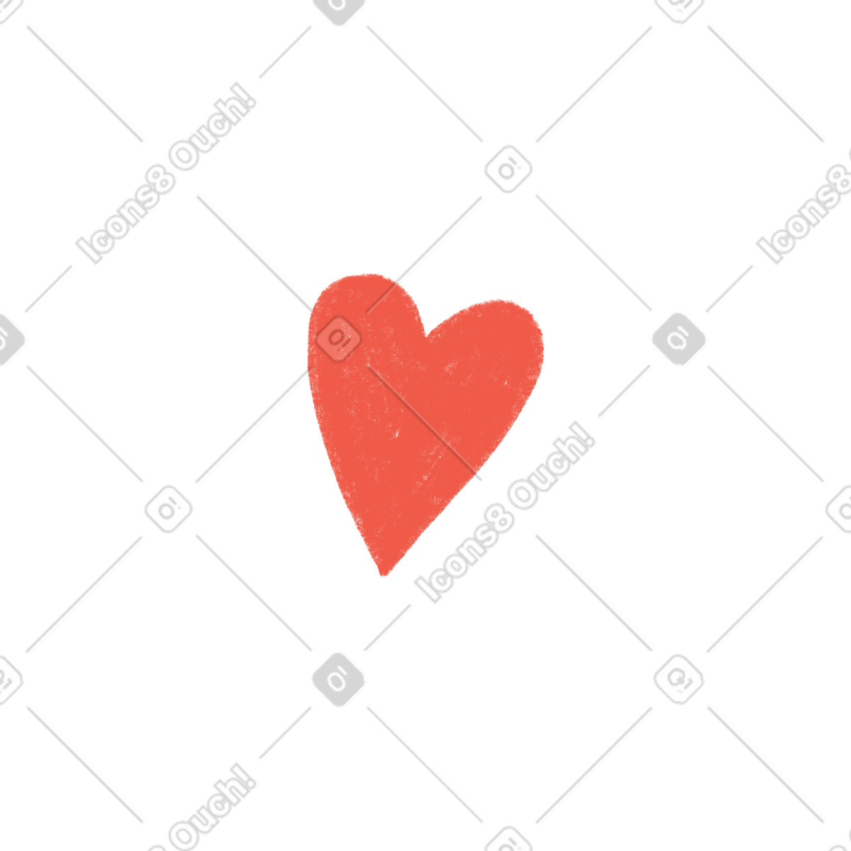 Ilustração de Red heart em no estilo Tutti para baixar em PNG, SVG