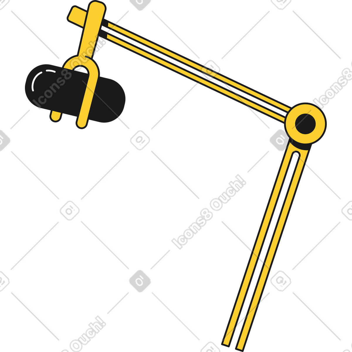 Mikrofon-Illustration im Taxi-Stil als Download in PNG, SVG