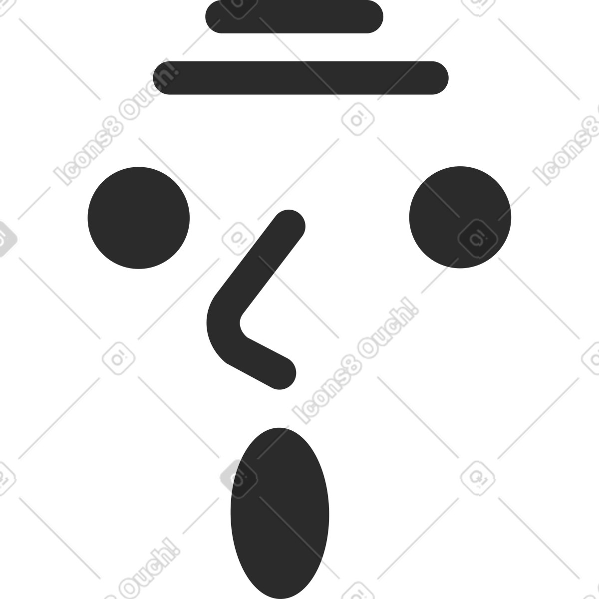 Ilustración Viejo rostro sorprendido en estilo Marginalia a descargar en PNG y SVG