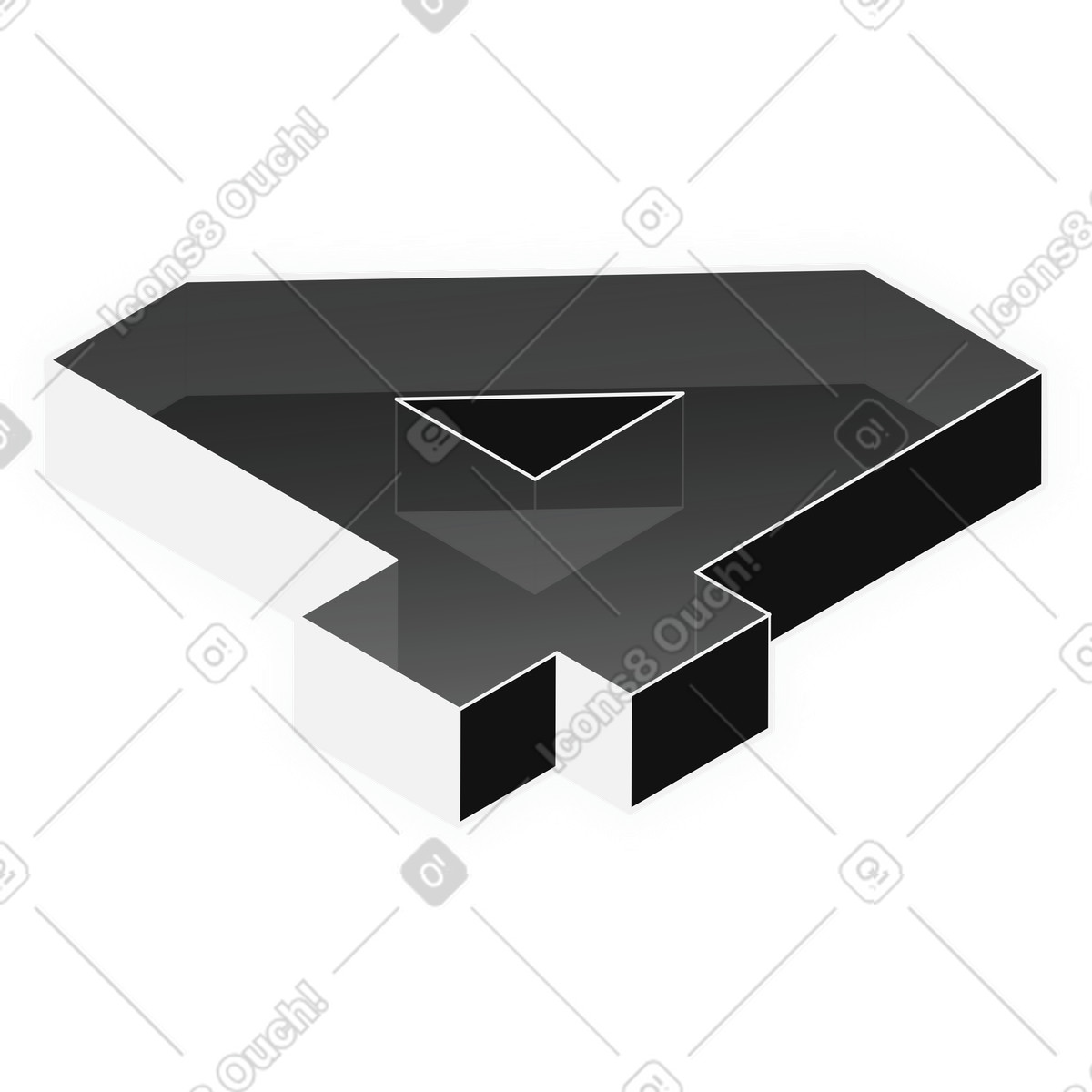 Ilustración Isomentric number four 2 en estilo Inverse a descargar en PNG y SVG