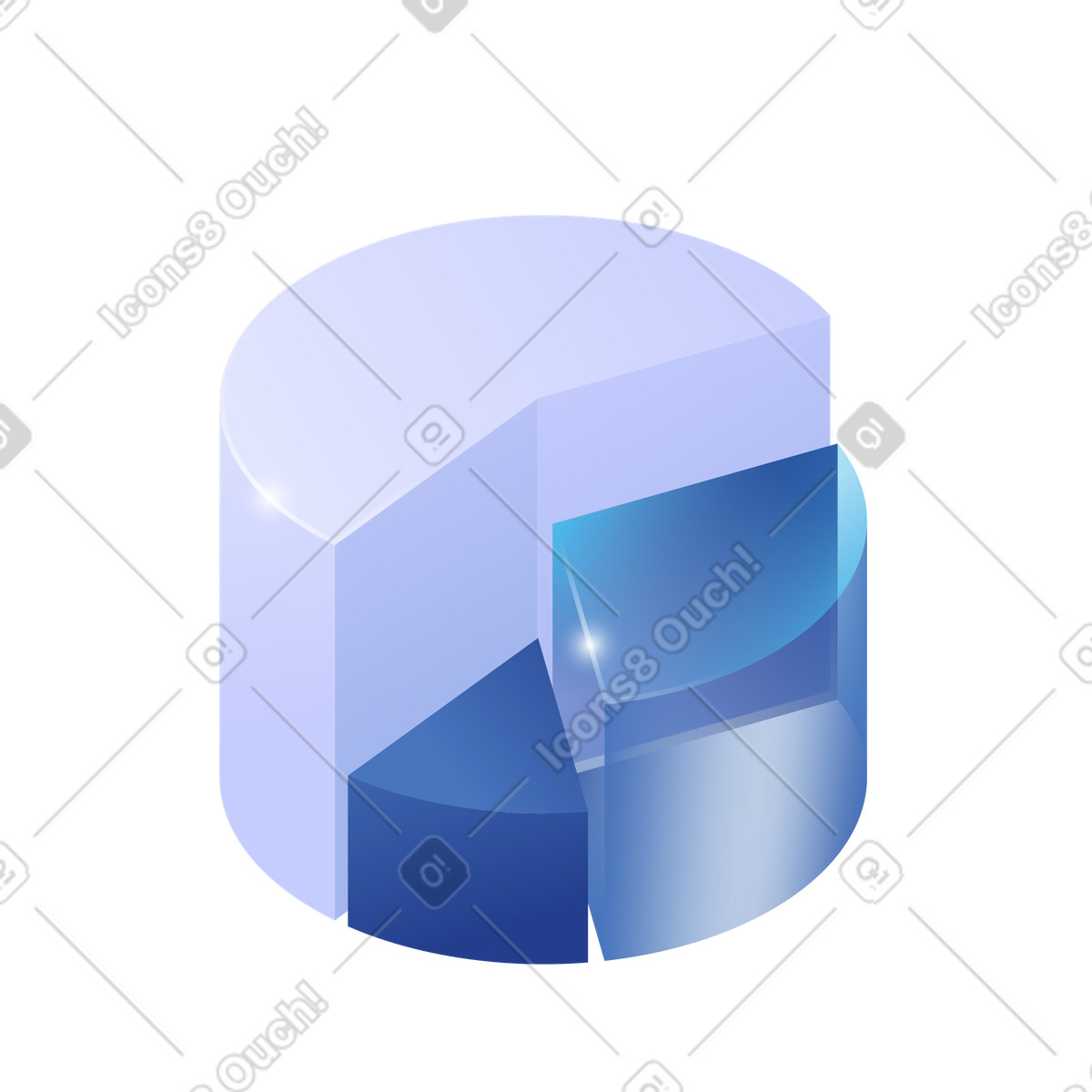 Pie chart with segment, Data analytics and reporting illustration in PNG, SVG