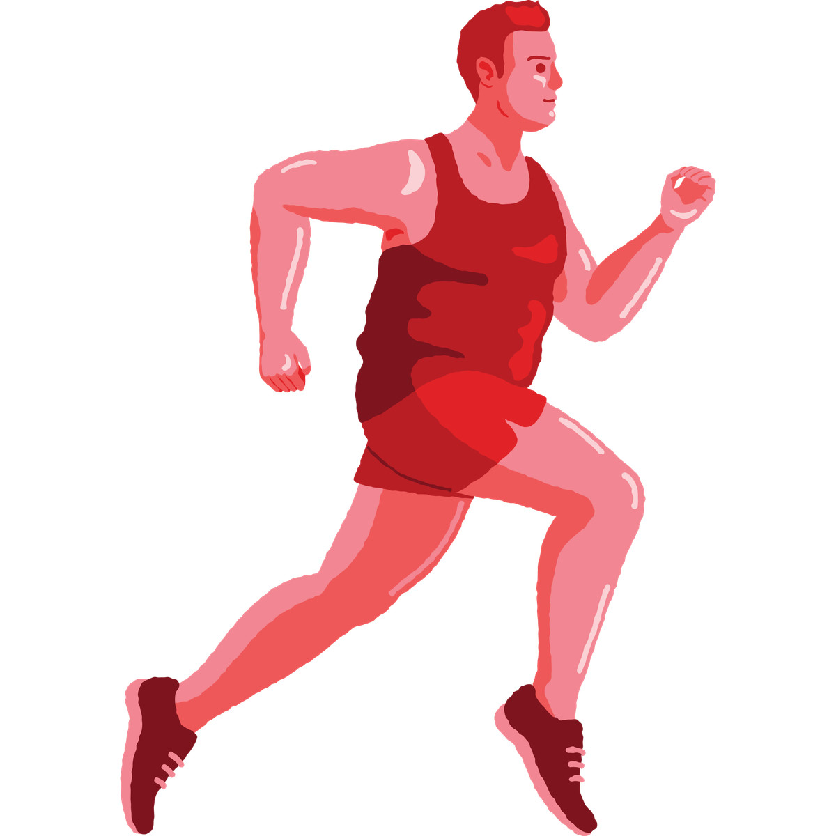 Illustration Chubby man running dans le style Cherry à télécharger aux formats PNG, SVG