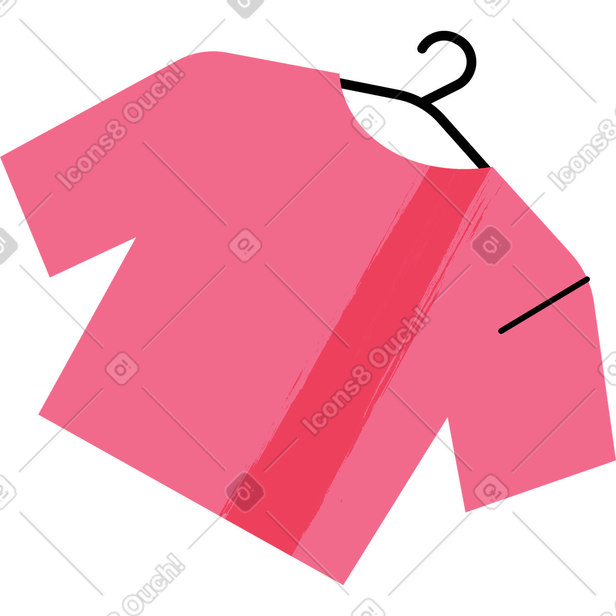Pink t-shirt on a hanger illustration in Juicy style download in PNG, SVG