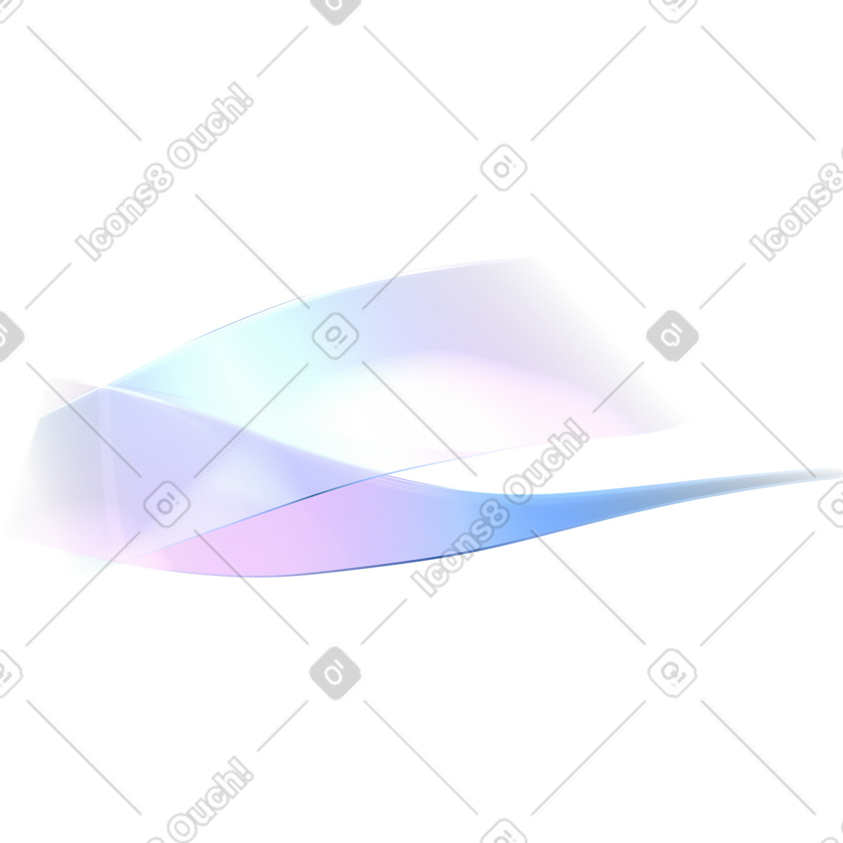 Onde eteree e setose illustrazione in stile 3D Glassy scarica in PNG, SVG