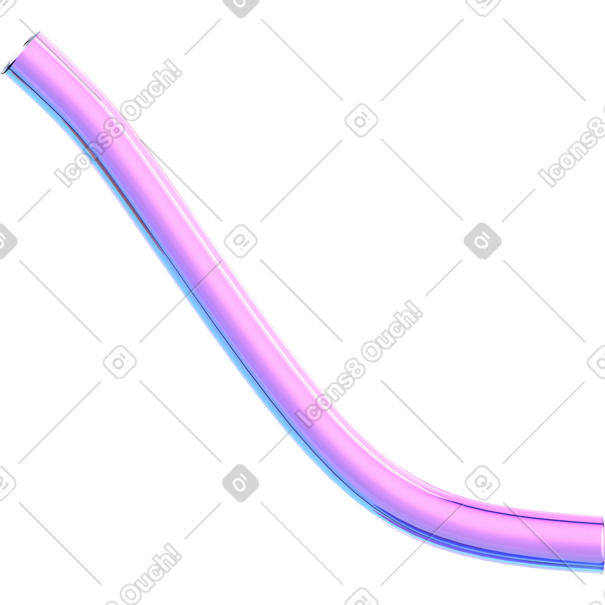 곡선 그라데이션 유리관 illustration in 3D Glassy style download in PNG, SVG