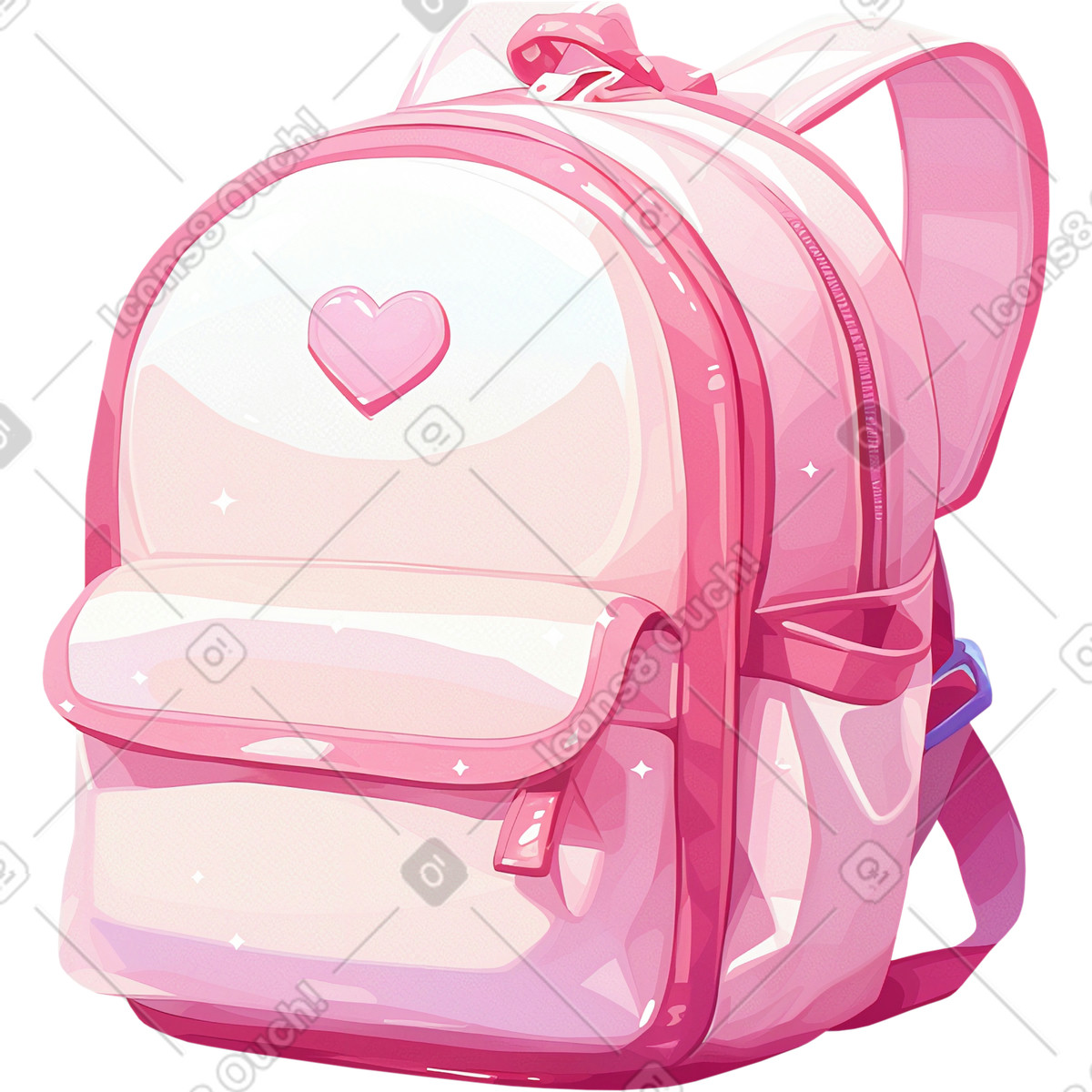 School backpack illustration in Glazy style download in PNG, SVG