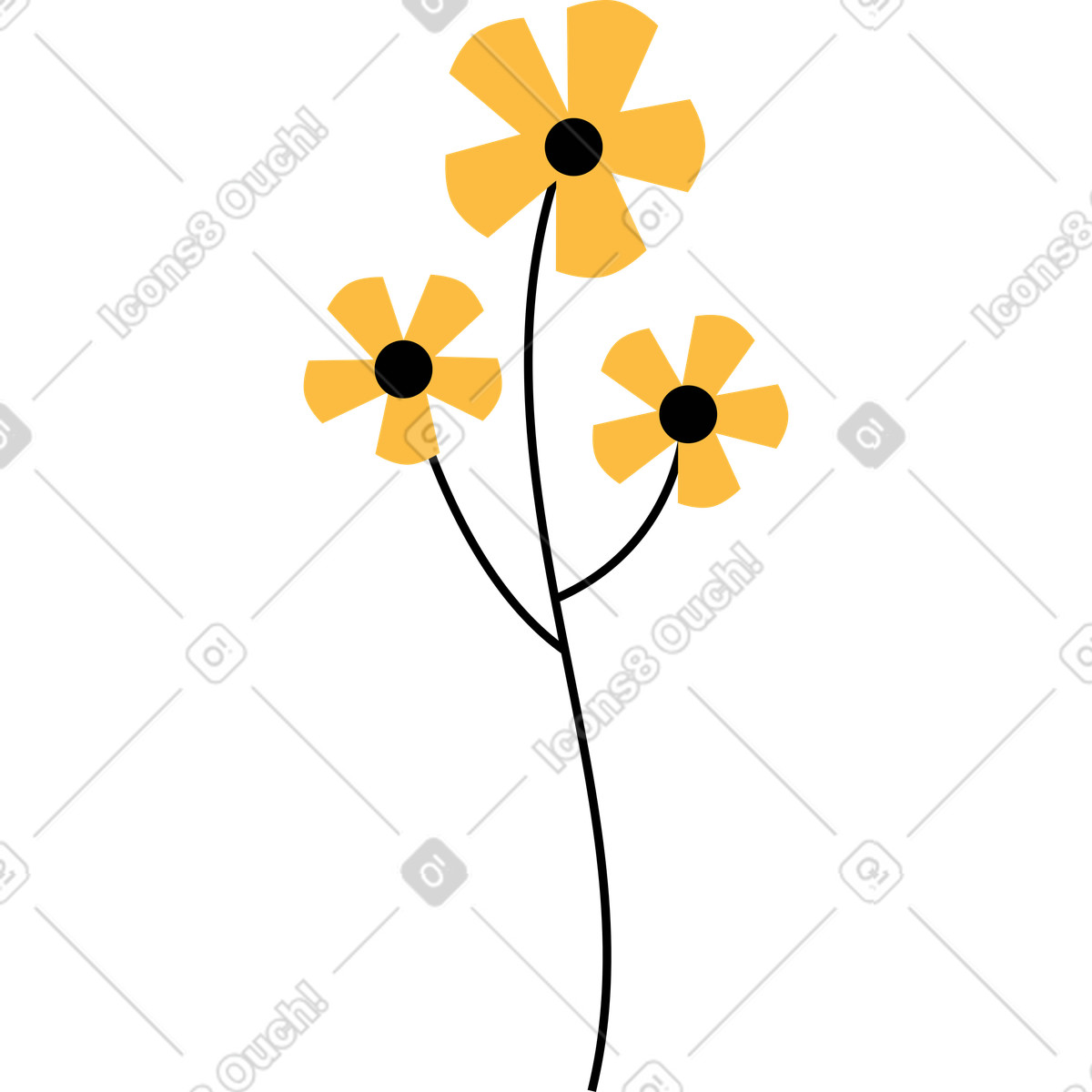 Blume-Illustration im Burgundy-Stil als Download in PNG, SVG