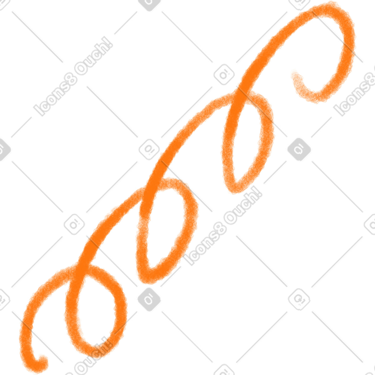 Doodle スタイルの Orange ring-shaped decorative line のイラストをPNG、SVG形式でダウンロード