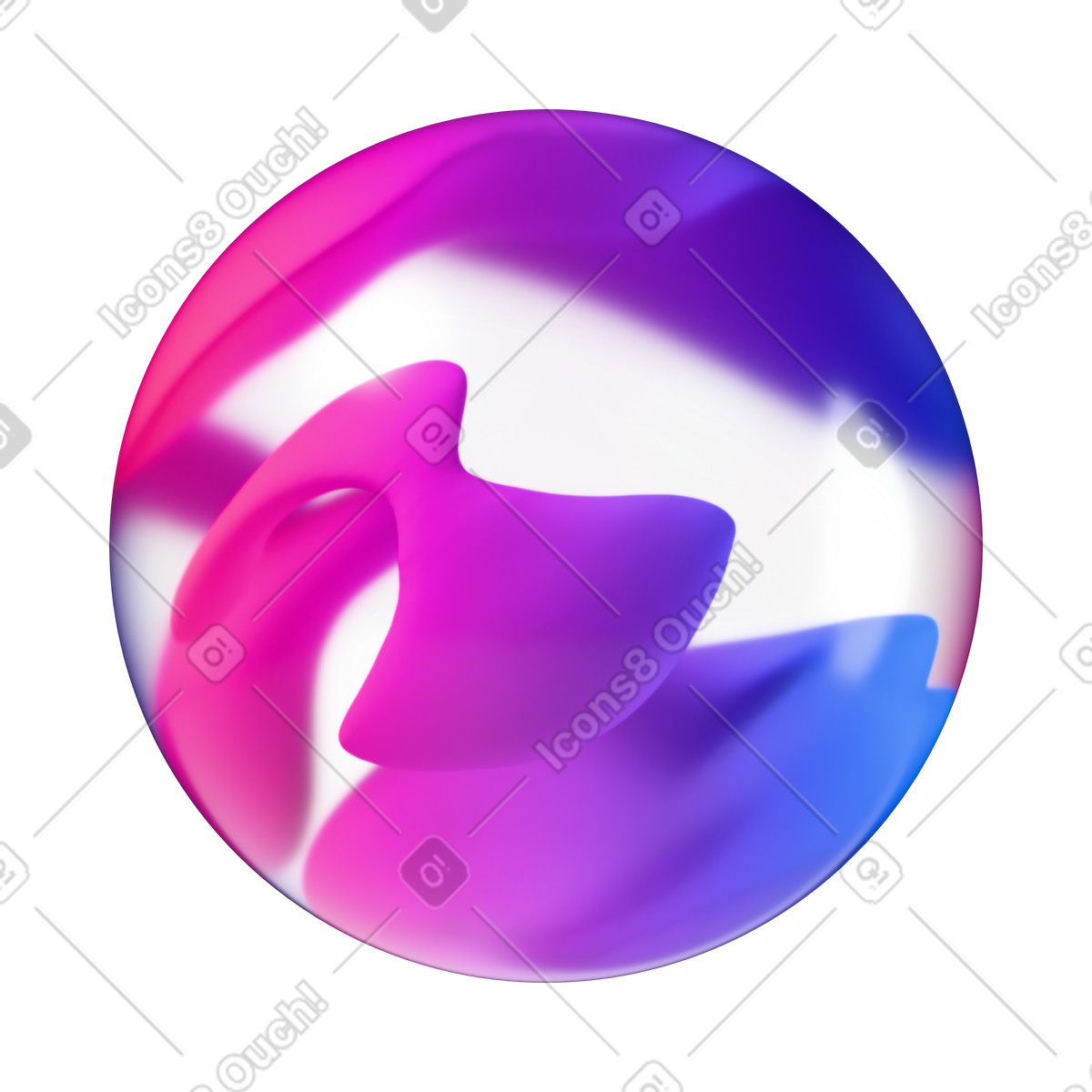 Sfera colorata astratta illustrazione animata in stile 3D Glassy scaricabile in GIF, Lottie (JSON), AE