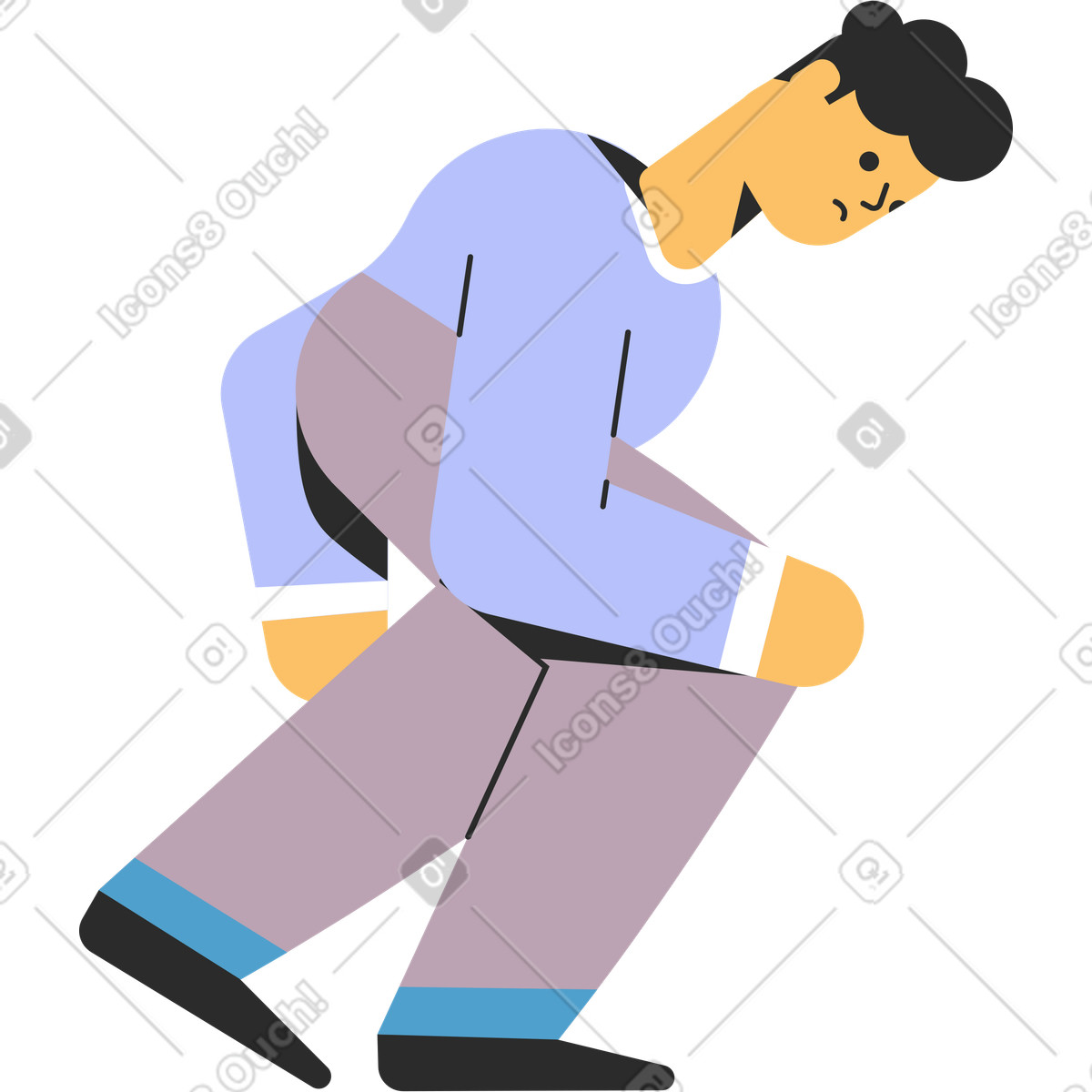 Uomo illustrazione in stile Marginalia scarica in PNG, SVG