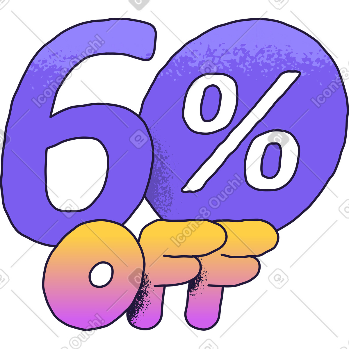 Sessanta per cento di sconto illustrazione in stile Conifer scarica in PNG, SVG