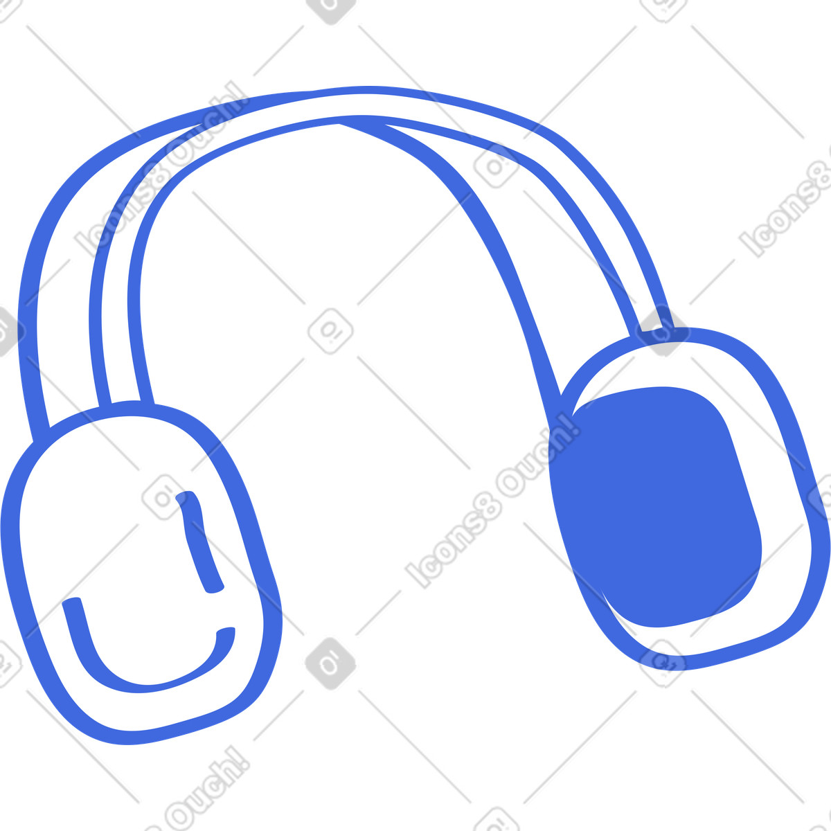 Ilustração de Headphones stereo sound accessory for gaming streaming and online meetings em no estilo Ballpoint Pen para baixar em PNG, SVG