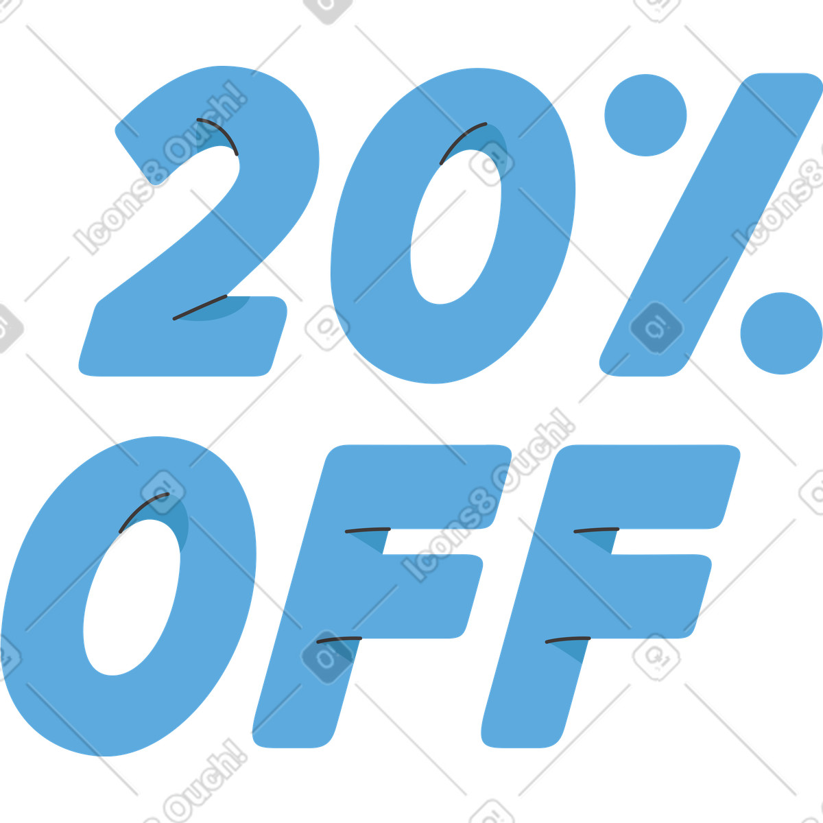 Dizzy スタイルの 20％オフ のイラストをPNG、SVG形式でダウンロード