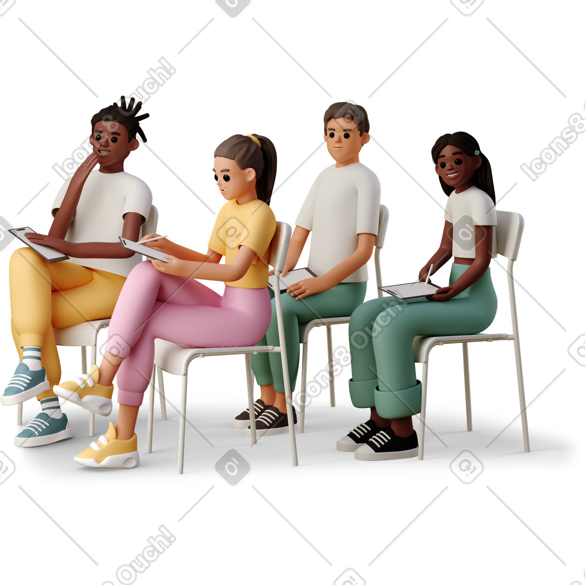 Young people listening to a lecture illustration college clipart graphic images