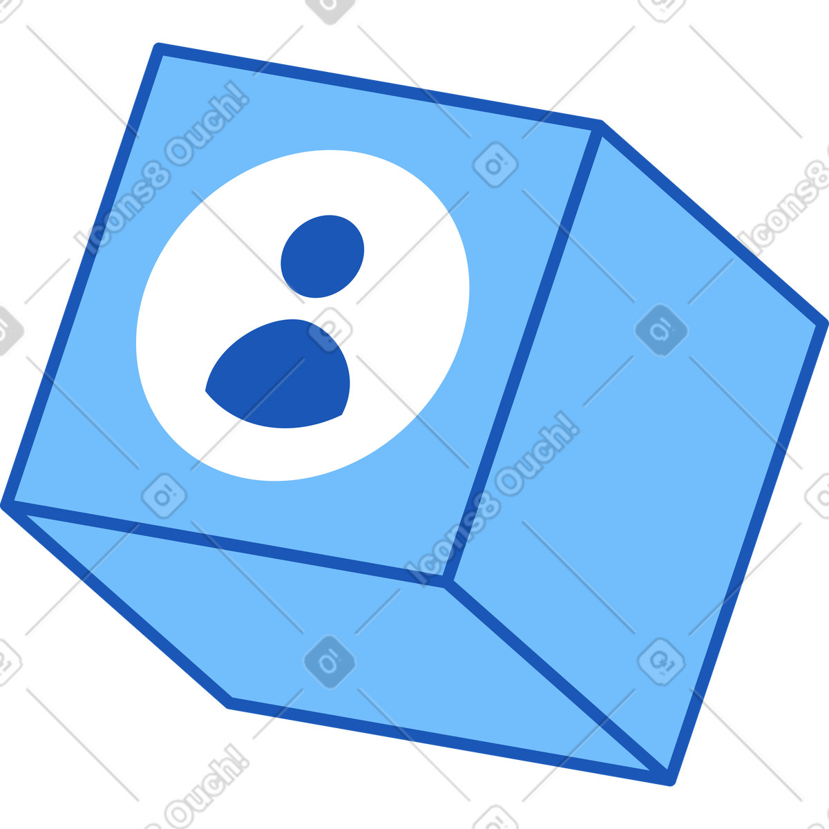 Kubische ikone person-Illustration im Storyline-Stil als Download in PNG, SVG