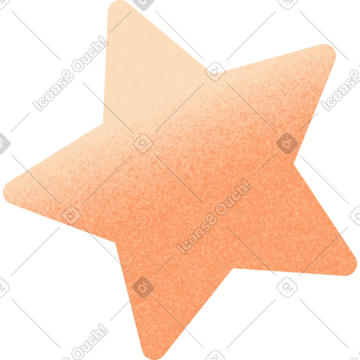 Orange star illustration in PNG, SVG