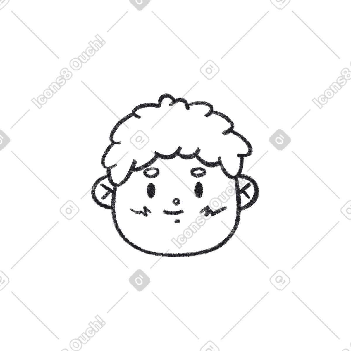 Kopf des jungen-Illustration im Bonbon Line-Stil als Download in PNG, SVG