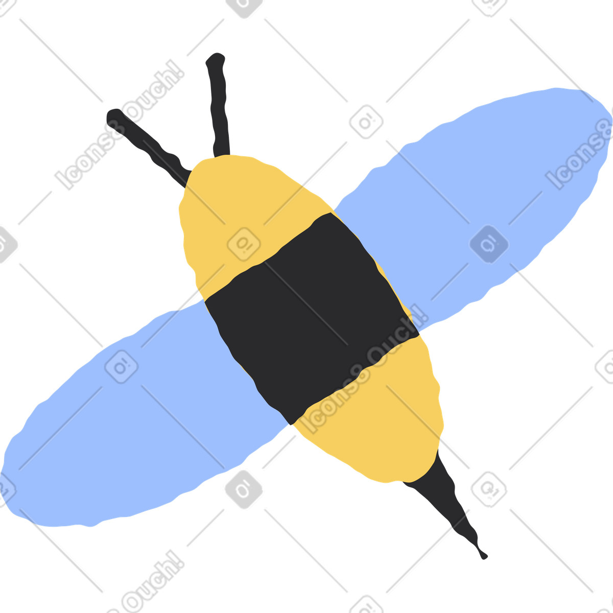 Bee illustration in Pablo style download in PNG, SVG