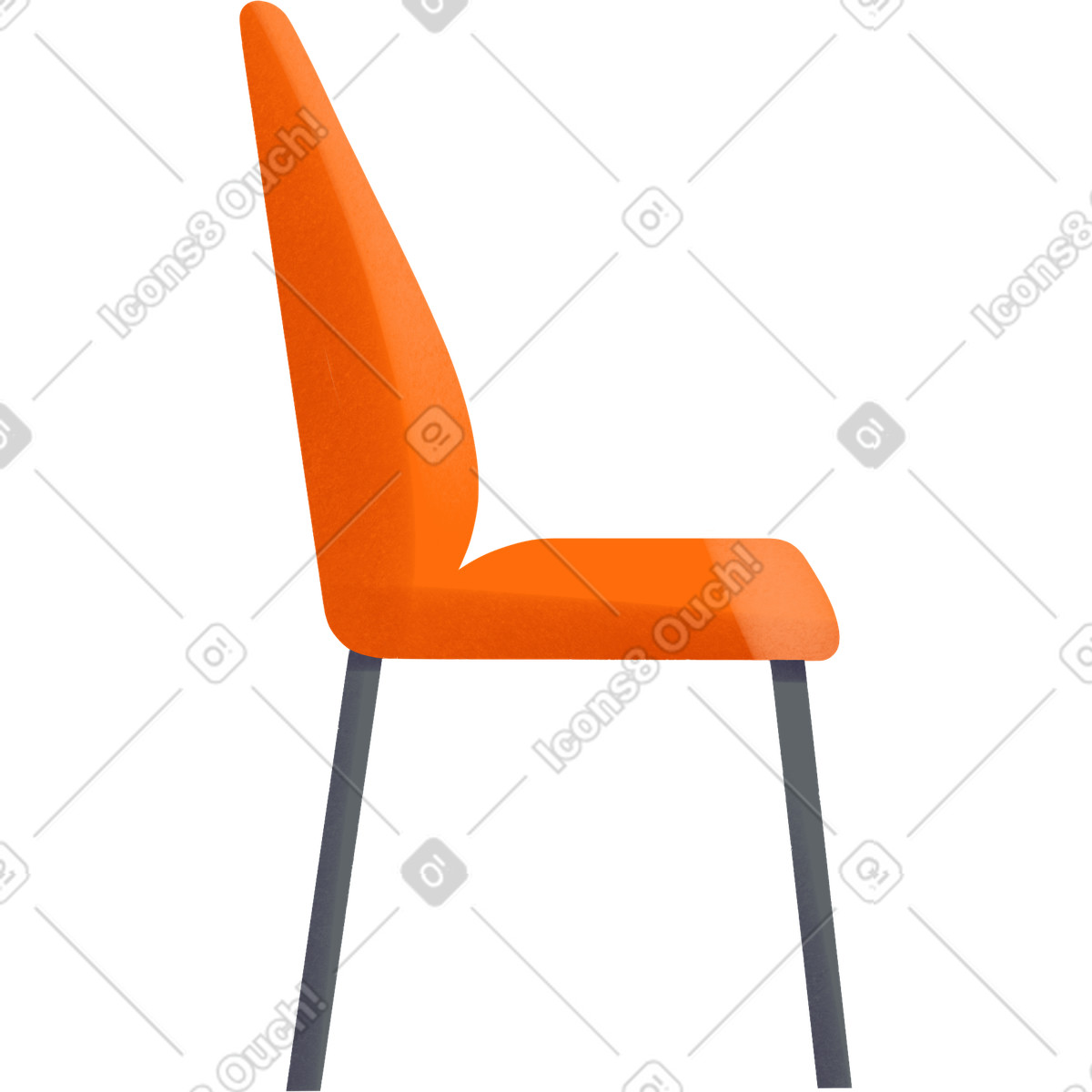 Orange chair-Illustration im Shine-Stil als Download in PNG, SVG