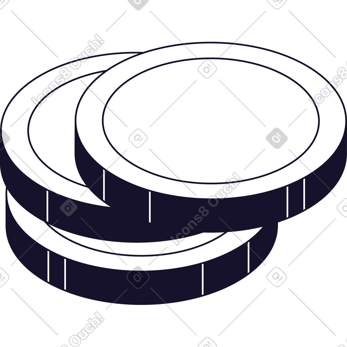 Stack of coins illustration in PNG, SVG