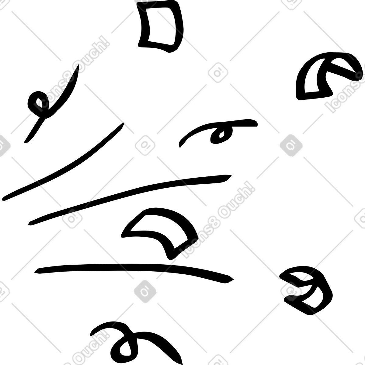 Confetti illustration in Journal style download in PNG, SVG