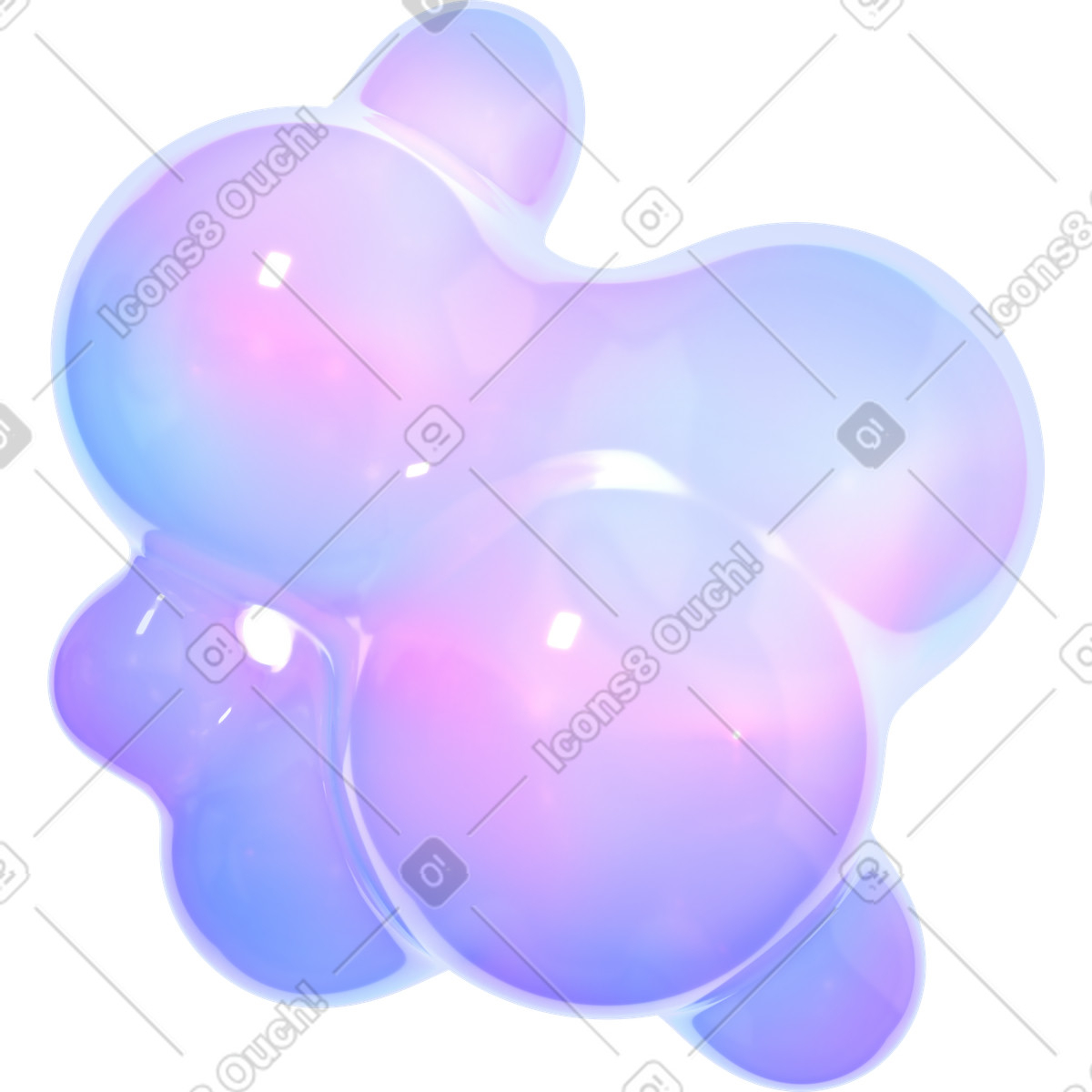 Ilustración Líquido burbujeante irregular multicolor en estilo 3D Glassy a descargar en PNG y SVG