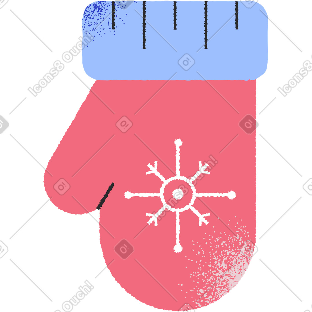 Mitten illustration in Pablo style download in PNG, SVG