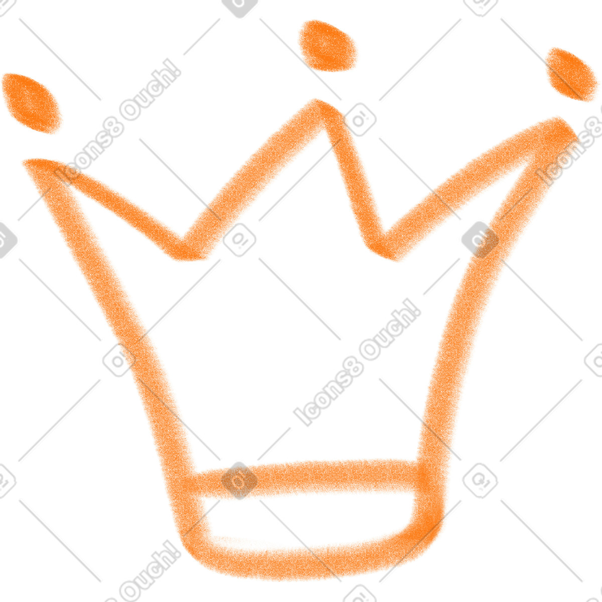 Ilustración Orange linear crown en estilo Doodle a descargar en PNG y SVG