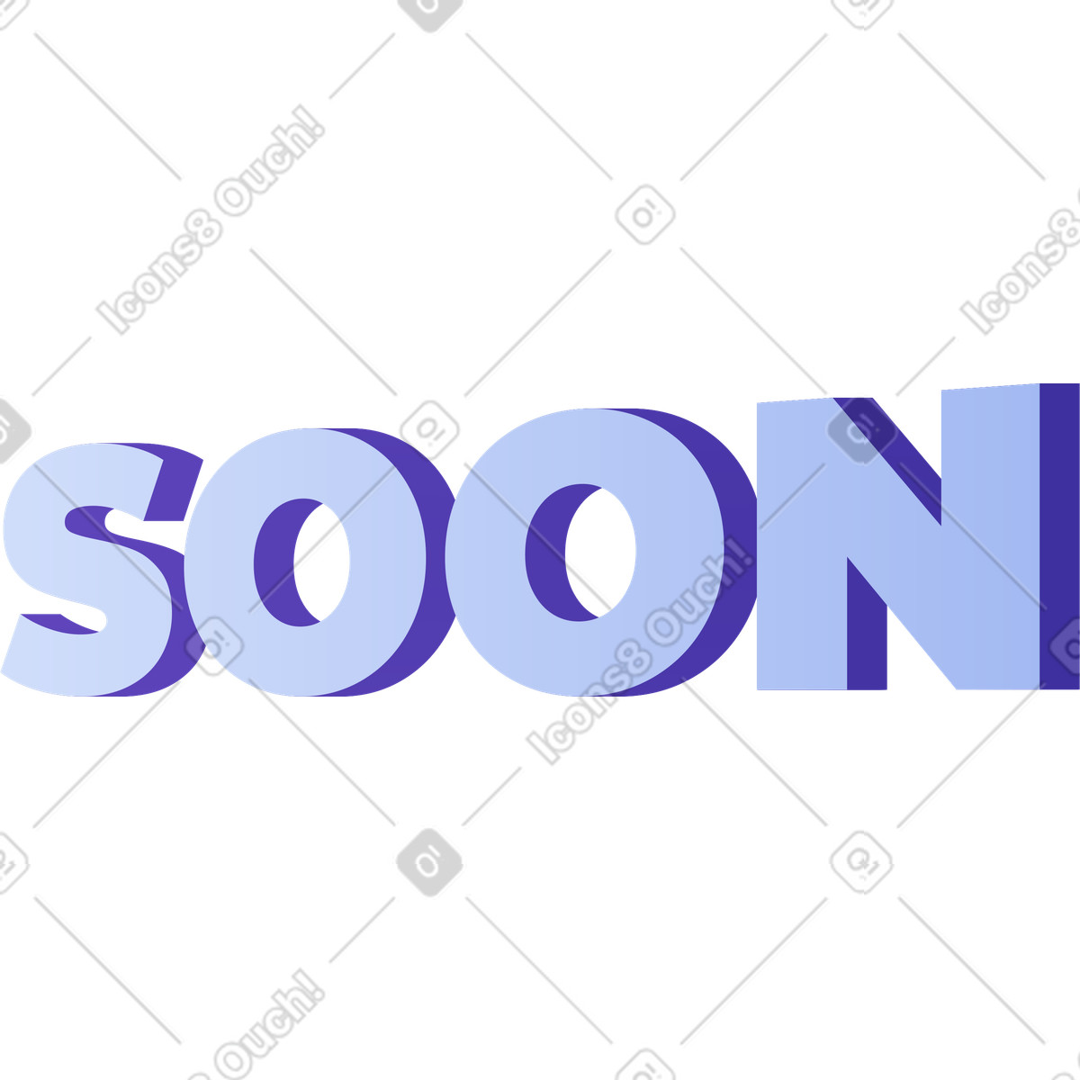 Ilustración Letras pronto texto en estilo Levels a descargar en PNG y SVG