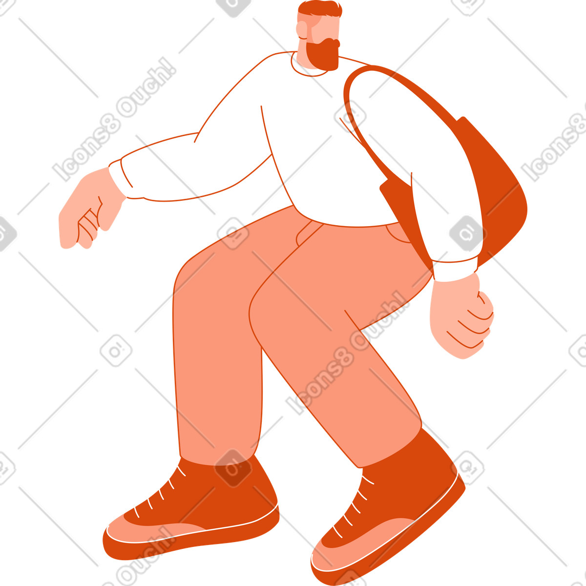 Ilustración Hombre con bolsa de compras en estilo Orange a descargar en PNG y SVG