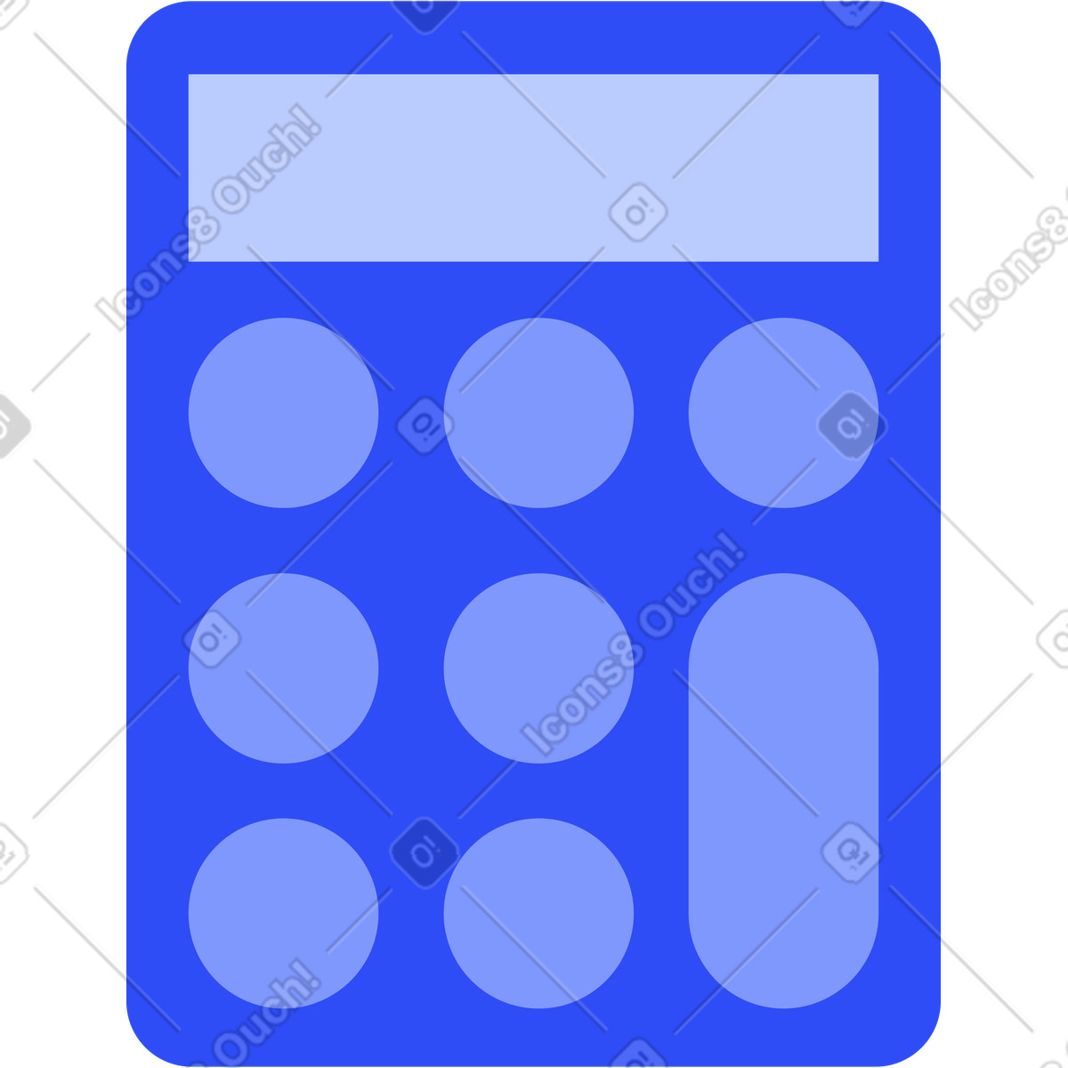 Blue calculator, calculation tool illustration in System style download in PNG, SVG