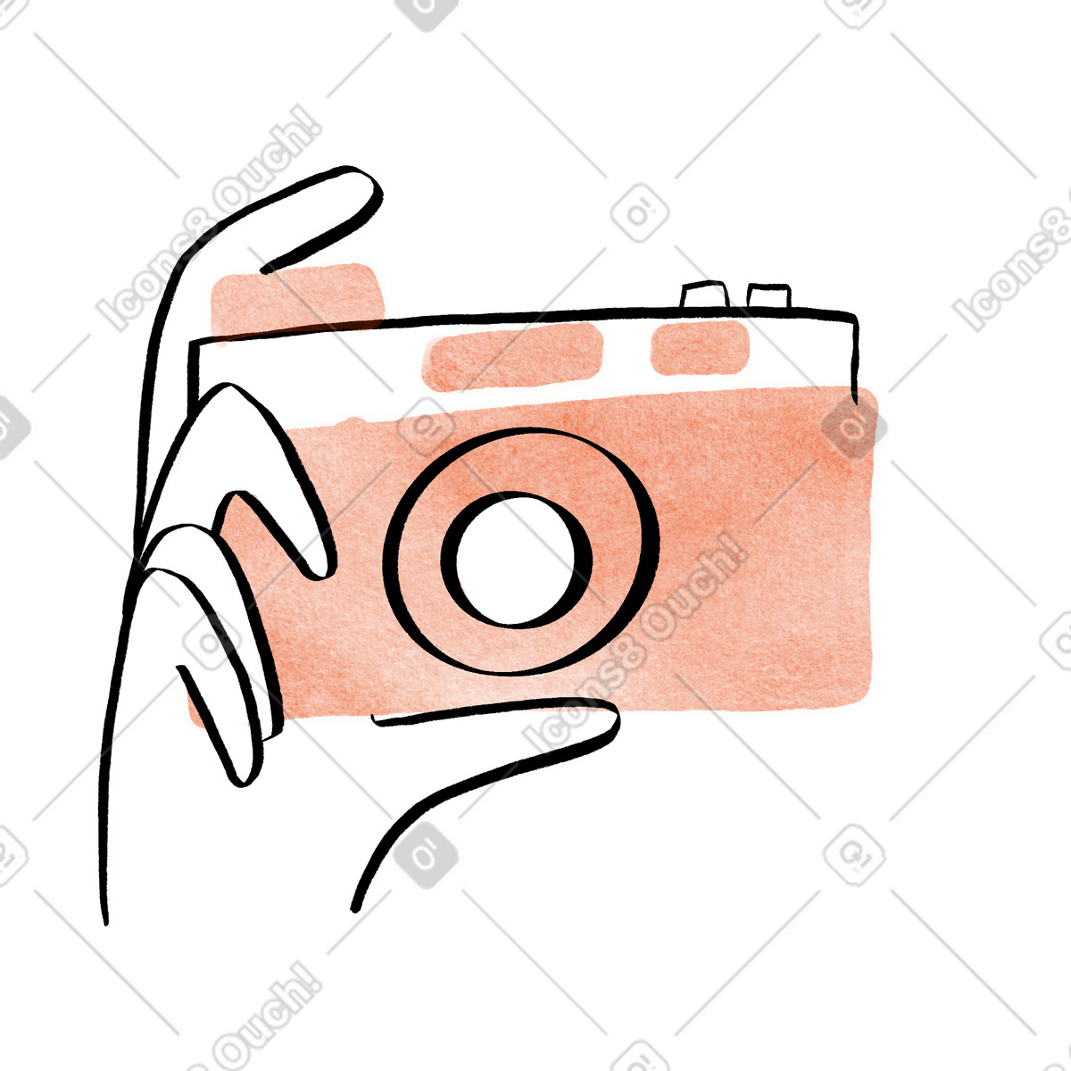 Ilustração animada de Câmera com obturador manual, fotografia criativa e narrativa visual. em GIF, Lottie (JSON), AE