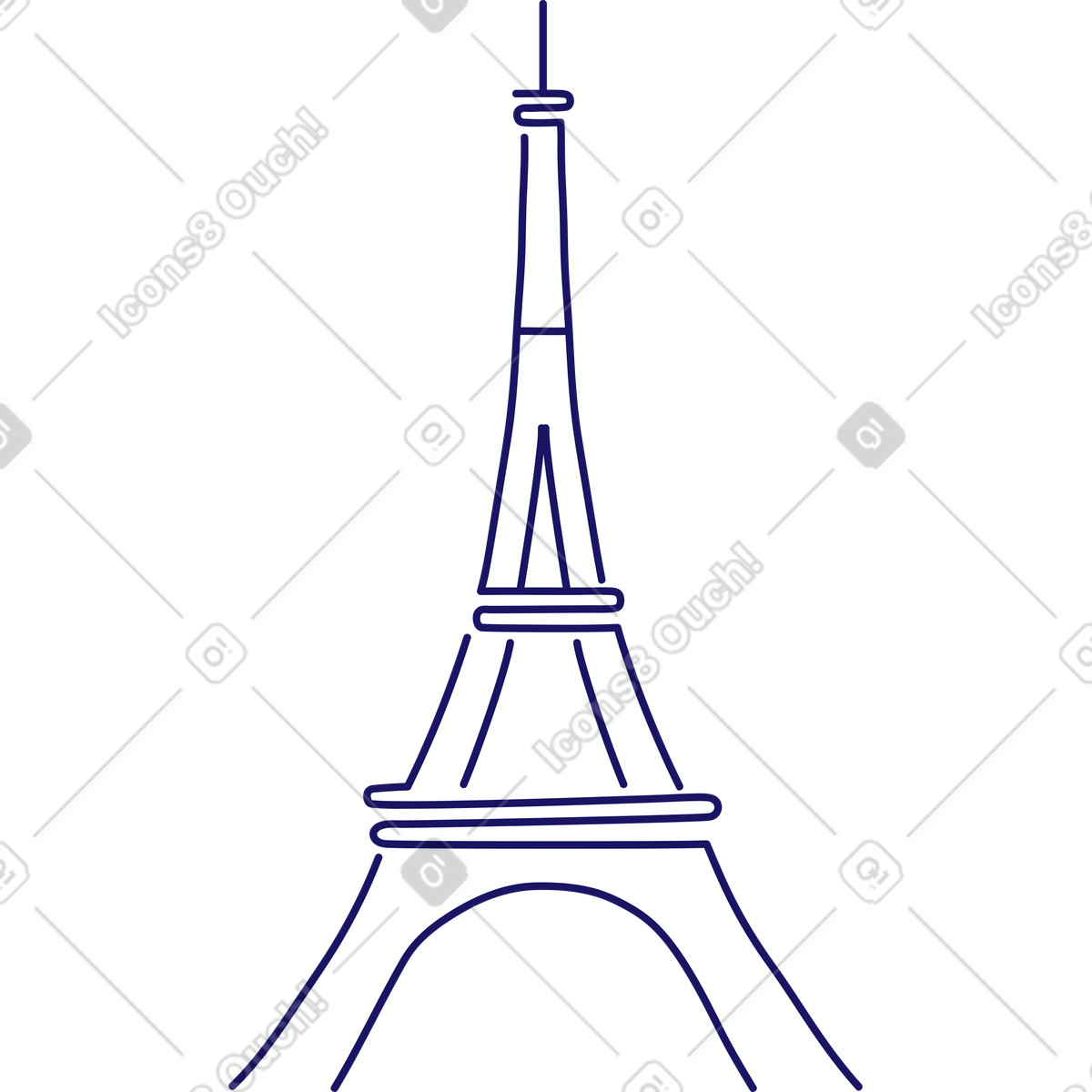 Eiffel tower illustration in PNG, SVG
