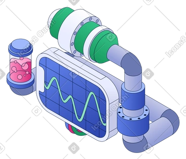 Abstract device with tubes and screen PNG, SVG