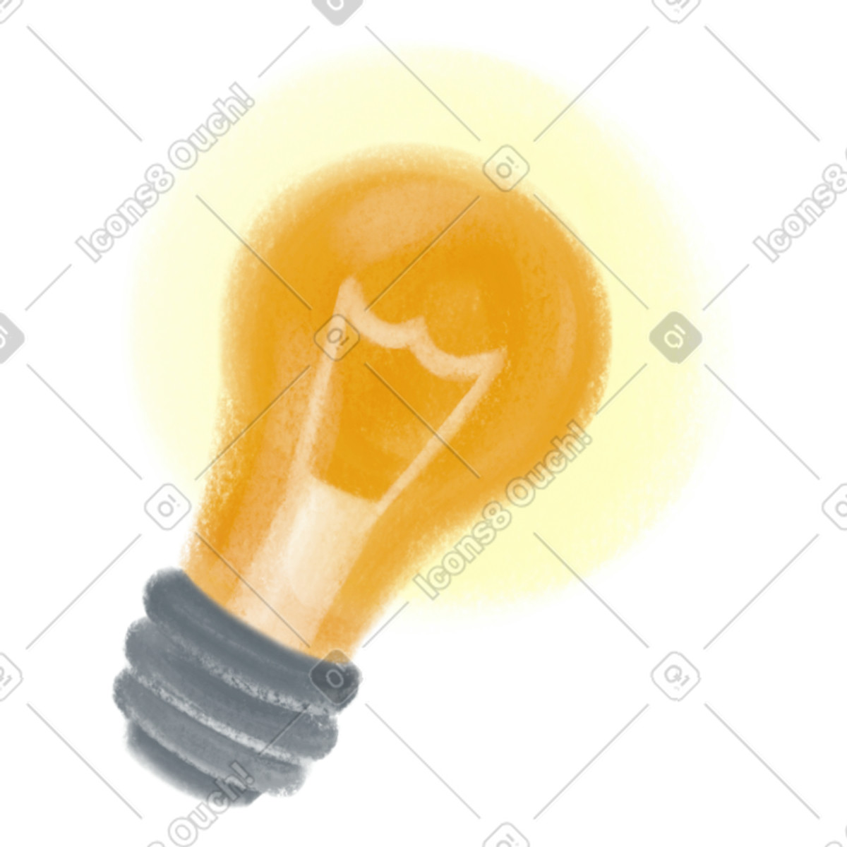 Ilustración Bulb en estilo Mushy a descargar en PNG y SVG