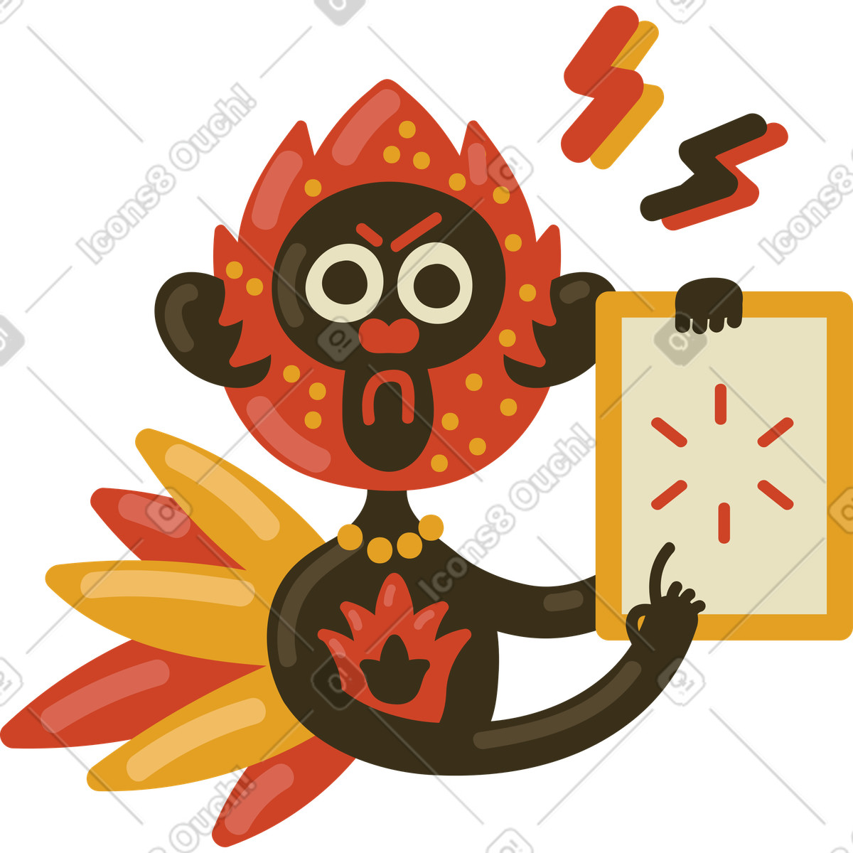 Angry because of empty list animated illustration in GIF, Lottie (JSON), AE