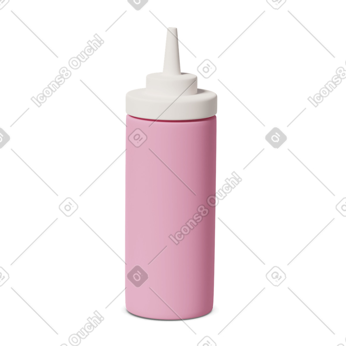 3D Casual life スタイルの Pink ketchup bottle のイラストをPNG、SVG形式でダウンロード