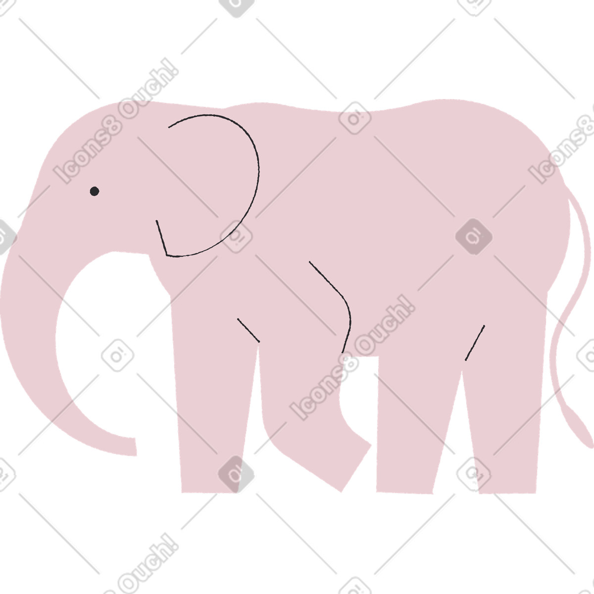 Elefant-Illustration im Pablo-Stil als Download in PNG, SVG