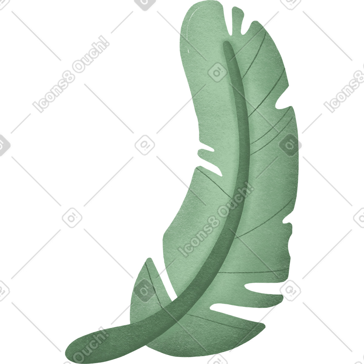 Palm leaf illustration in Woolly style download in PNG, SVG