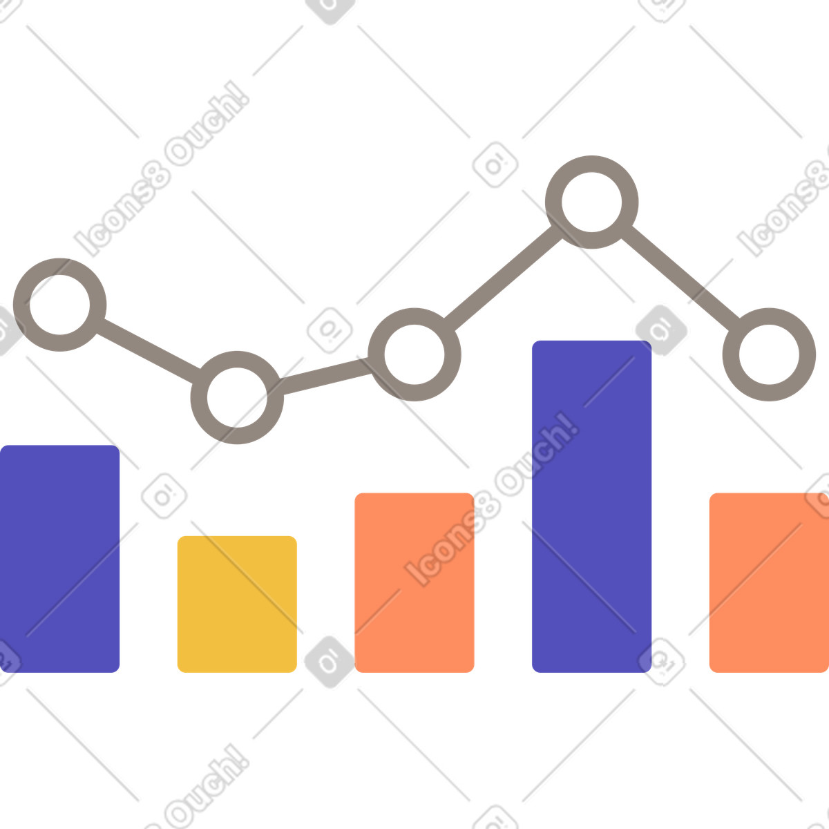 Simplistic 스타일의 막대 차트 일러스트레이션 PNG, SVG 다운로드