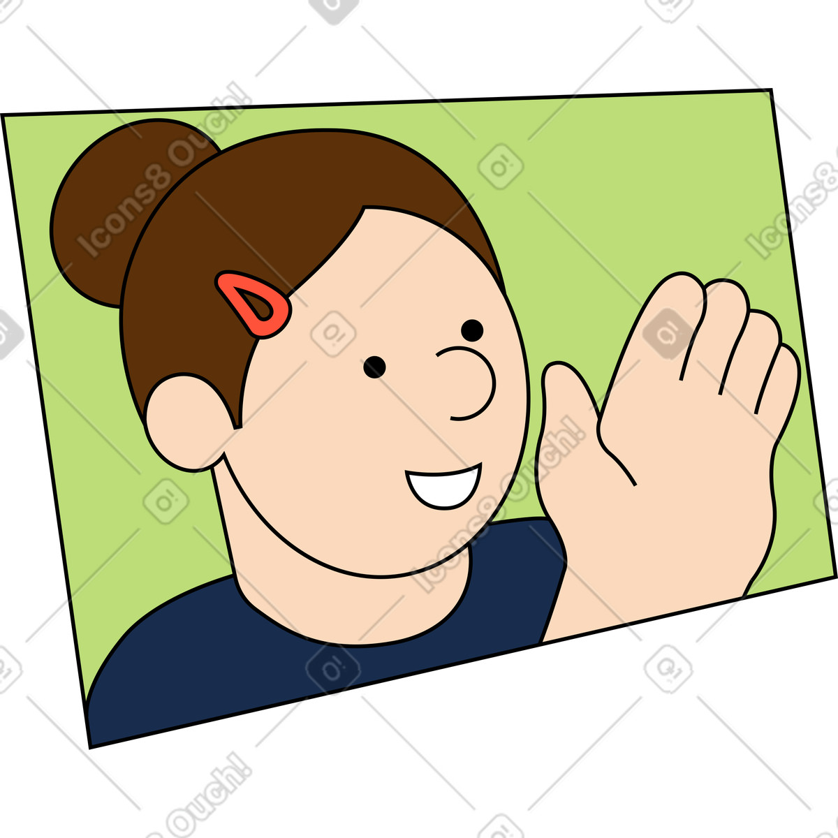 下载 Kindy 风格的 女人问候 插画，支持 PNG、SVG 格式