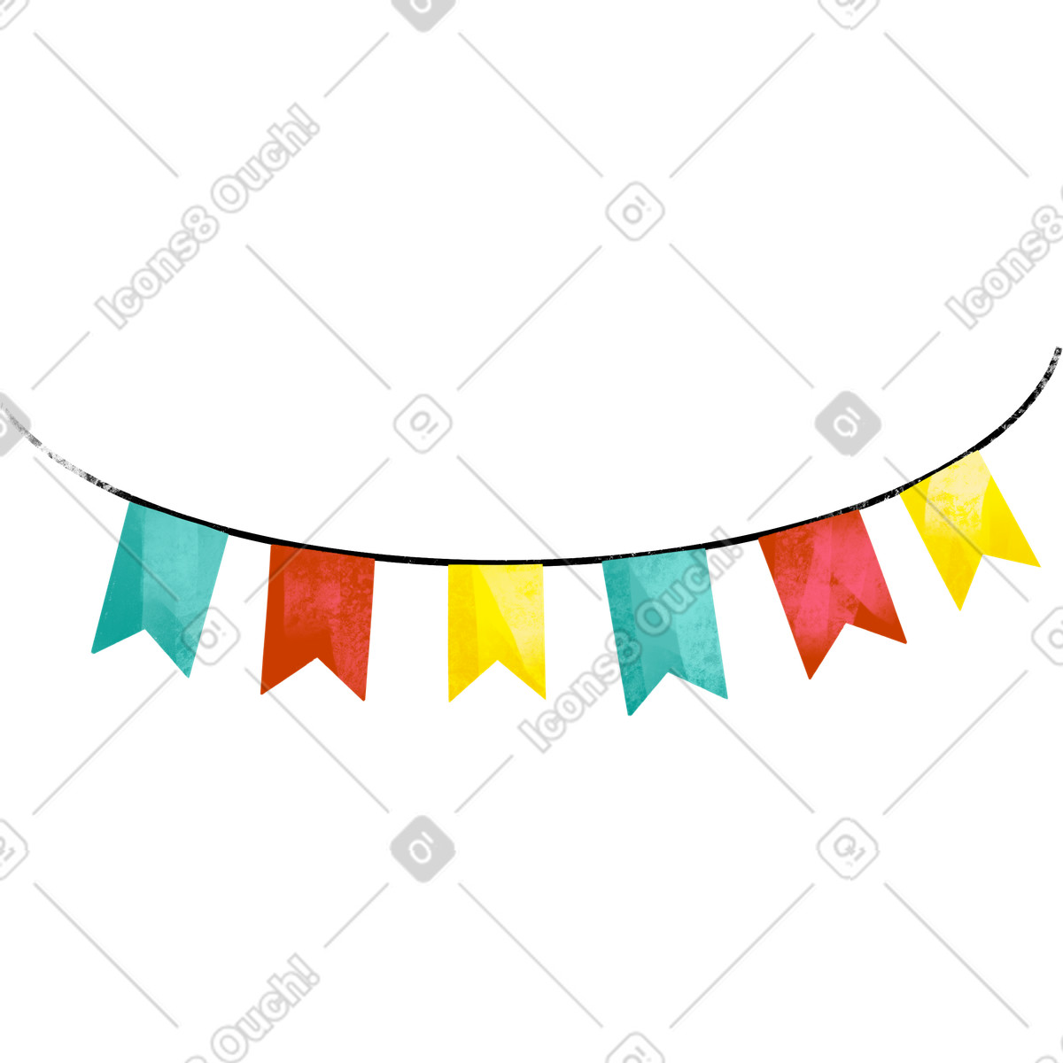 Ilustração de Flags garland em no estilo Fabulous para baixar em PNG, SVG