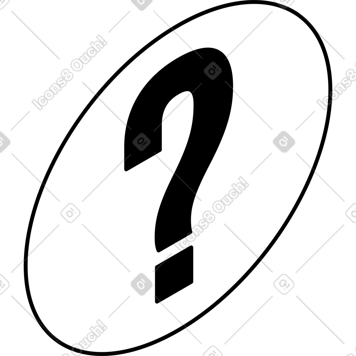 Round with a question illustration in Isometric style download in PNG, SVG