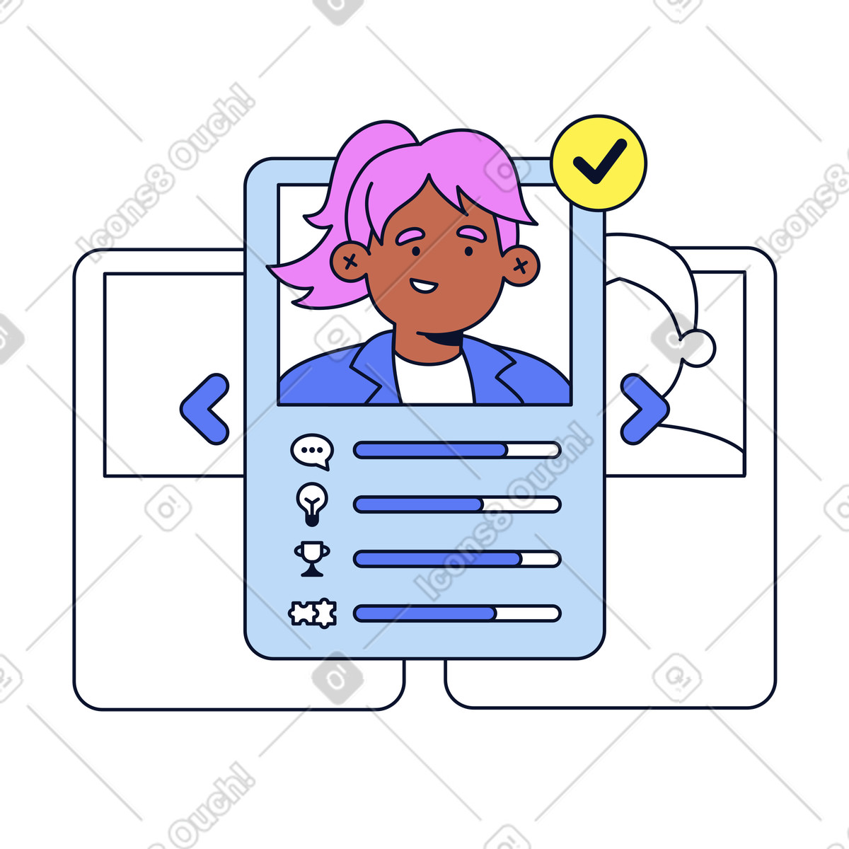 The best candidate for vacancy illustration in Flexy style download in PNG, SVG
