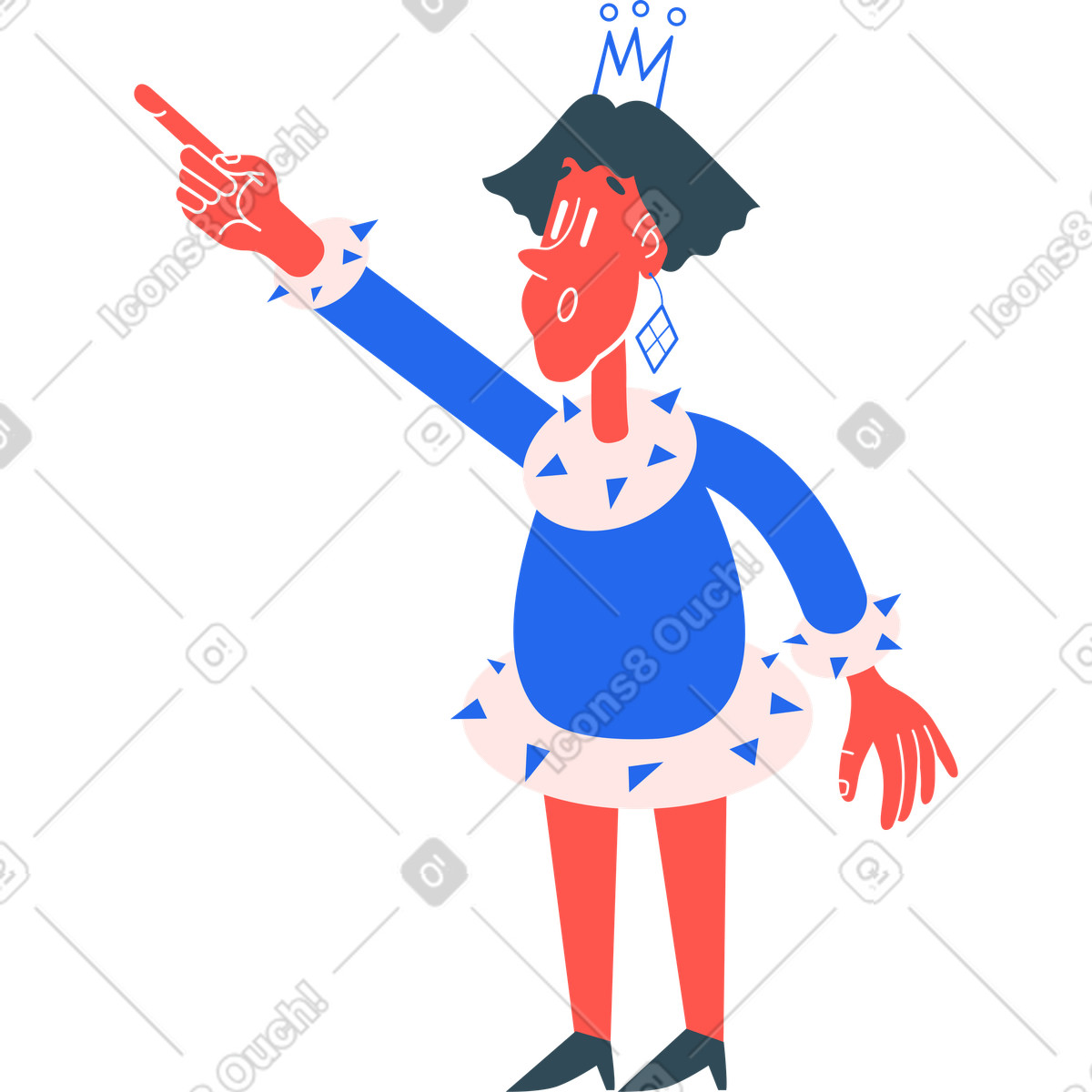 Illustration Femme montre dans le style Kingdom à télécharger aux formats PNG, SVG