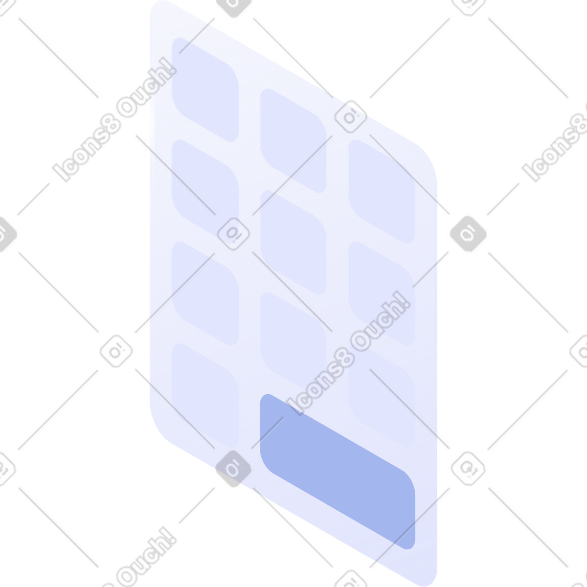 Translucent purple calculator frame with buttons illustration in Quantum style download in PNG, SVG