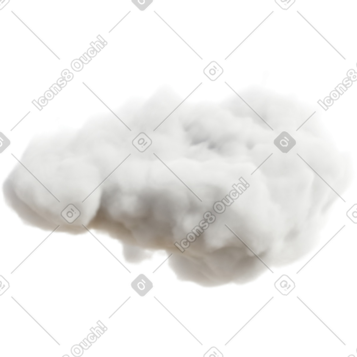 3D Business 스타일의 White fluffy cloud 일러스트레이션 PNG, SVG 다운로드