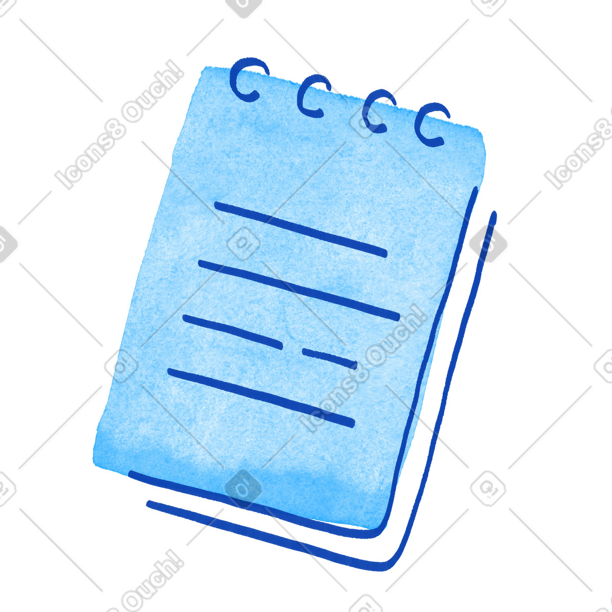 Ilustração de Notebook spiral pad with lined pages for writing and notes em no estilo Tint para baixar em PNG, SVG